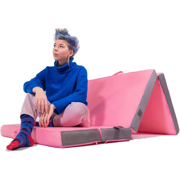 Cozzzi Folding Mattress Trifold Foam Mattress Topper with Removable