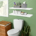 thumbnail image 4 of Sorbus Wood Floating Shelves for Wall - 35” Solid Wood Wall Shelves for Bathroom Decor, Books, Bedroom & Living Room - Set of 2 Wall Mounted Kitchen Shelves - Durable 100% Premium Solid Pine, 4 of 7