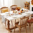 thumbnail image 3 of Fall Orange Blue Pumpkins Table Runner - 36 Inch Long Thanksgiving Autumn Harvest Cotton and Linen Blended Dress Scarves Farmhouse Table Runner for Kitchen Dining, Coffee Table, 13" x 36", 3 of 8