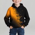 thumbnail image 2 of CYRBOKO Boys Sweatshirts, Long Sleeve Gradient Printed Casual Hooded Pullover Tops Orange Size 5-6 T, 2 of 7