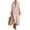 Pink, variant on Women's Contrast Color Button Down Shirt Dress Short Sleeve Cotton Linen Casual Loose Long Maxi Dress, 2XL