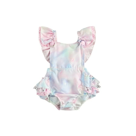 

Newborn Baby Girls Floral Bodysuit Lovely Gradient Purple Jumpsuit Summer Babies Outfits Sleeveless Sunsuit