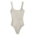 thumbnail image 4 of WMTBSRSW Womens Ribbed Body Suits Jumpsuit Square Neck Sleeveless Tank Top Bodysuits Solid Thong Bodysuit Shapewear Leotard, 4 of 4