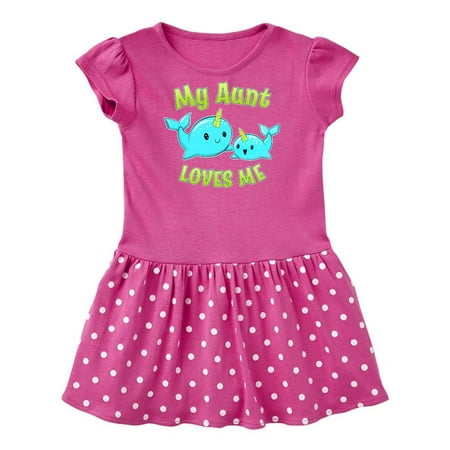 

Inktastic My Aunt loves me- cute narwhal Gift Baby Girl Dress