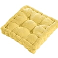 thumbnail image 2 of Office Chair Cushion, Office Chair Pad, 16X16 in 3 in Thick, Square Lemon Yellow, Corduroy Tufting, Floor Seating, 1 Pc, 2 of 6