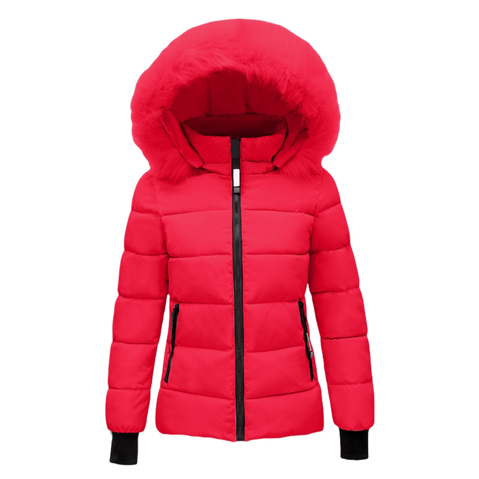 Manteau à Capuche Matelassé Et En Peluche Pour Femme - Couleur Rose - Polyester - Taille Non Spécifiée (à Vérifier) - Neuf Avec étiquettes