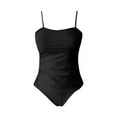 thumbnail image 5 of TIANZEN Bandeau Swimsuits For Women Two Piece Bathing Suits Ruched Tankini Sets Strapless Swimwear Striped Shorts Romper for Women Womens Swim Bra Tops Swimsuit Tops for Women Long, 5 of 6