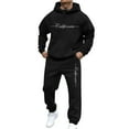 thumbnail image 2 of ibiyuan Mens Sweatsuit 2 Piece Set Hoodies and Sweatpants Sets Matching Outfits Casual Long Sleeve Hoodie and Pants Outfits Matching Sets,Black, 2 of 4