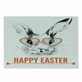 thumbnail image 1 of Happy Easter Cutting Board, Watercolor Bunny and Heart Shapes Glasses, Decorative Tempered Glass Cutting and Serving Board, in 3 Sizes, by Ambesonne, 1 of 2