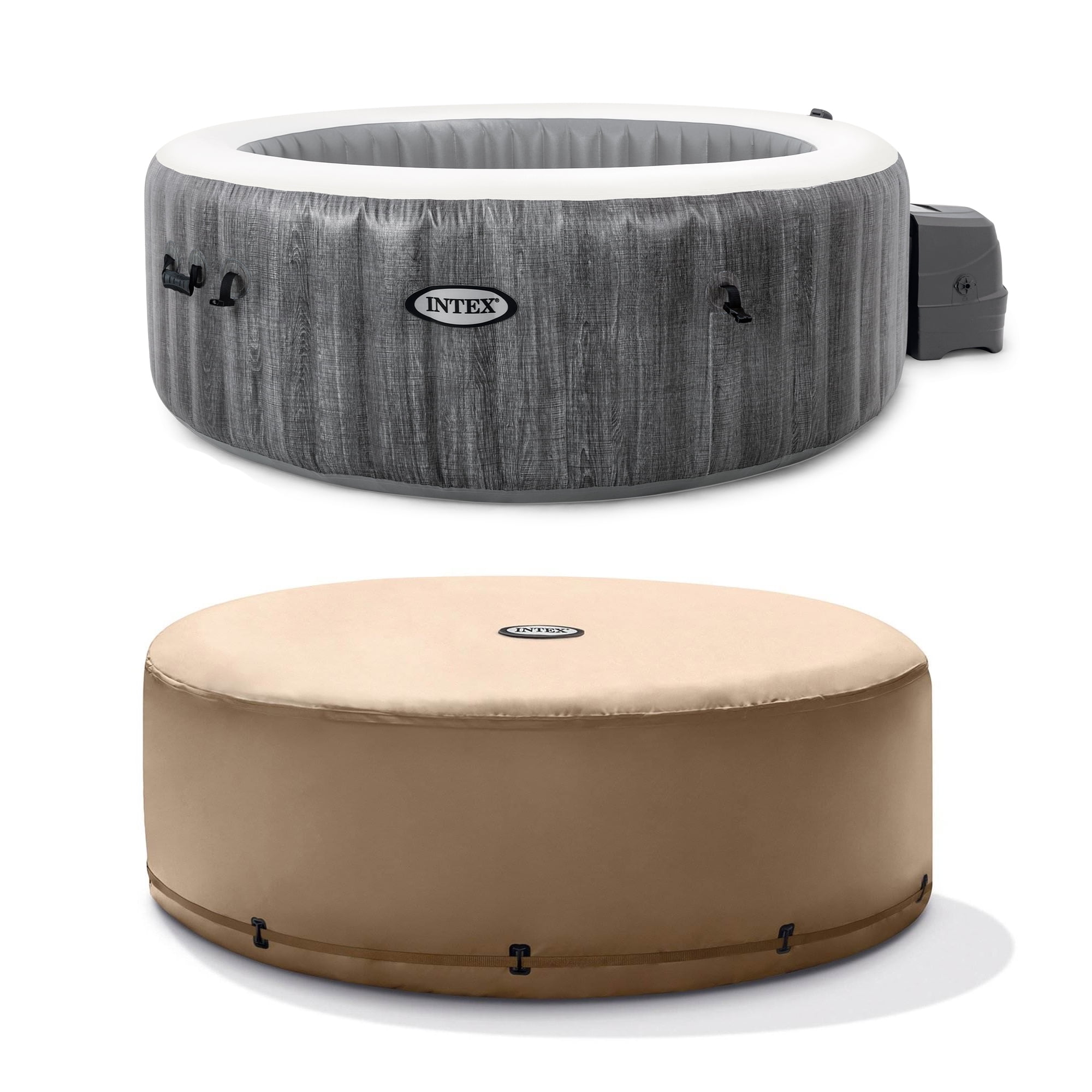 Intex Greywood Deluxe 4 Person Inflatable Hot Tub Jet Spa & Cover