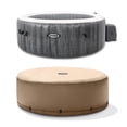 thumbnail image 1 of Intex Greywood Deluxe 4 Person Inflatable Hot Tub Jet Spa & Cover Package, Grey, 1 of 10