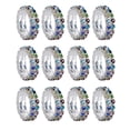 thumbnail image 2 of Anillo de cristal elástico Nupcial Sunnimix 2 Filas multicolor, 2 of 8