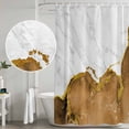 thumbnail image 5 of Brown Gold Marble Shower Curtain, Waterproof Shower Curtains for Bathroom, Modern Abstract Marble Crack Texture Washable Fabric Bathtub Curtain Set Bath Decor with 12 Hooks Standard 72"x72", 5 of 8
