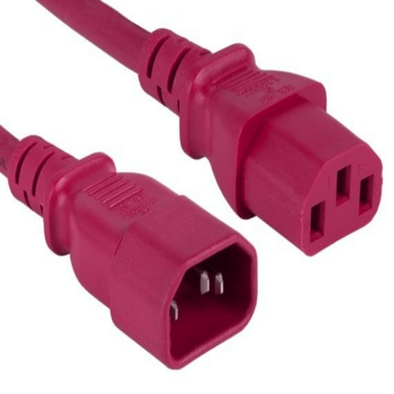 SANOXY Cables and Adapters; 10ft 18 AWG Computer Power Extension Cord IEC320 C13 to IEC320 C14, Red