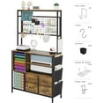 thumbnail image 4 of Large Craft Organization and Storage Cabinet Compatible with Cricut Machines, Craft Table with Charging Station Crafting Desk with Tools Accessories Organizer with Vinyl Holder (Rustic Brown), 4 of 7