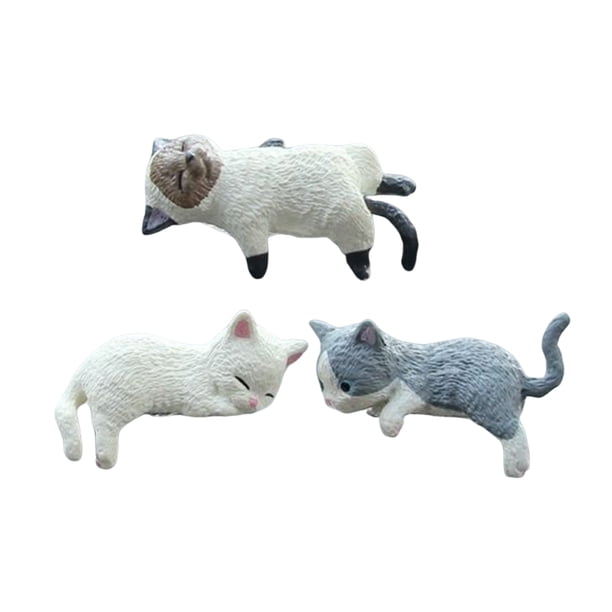 Figuras de gatito durmiendo para decoración de salpicadero de coche, diseño de gato, para parabrisas y consola, bonitos adornos de PVC, accesorio seguro y adorable para el interior del coche.