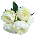 thumbnail image 2 of Artificial flowers,Flowers Vintage Artificial Flower Long Stem Weather 5 Heads Wedding Bouquet Peony Faux Silk Flower Home Decor Rose Red, 2 of 9