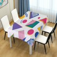 thumbnail image 4 of Yayeee Tablecloths 60" x 120" Rectangle Wrinkle Resistant Party Table Cover, Green Retro Shapes, 4 of 8