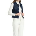 thumbnail image 1 of INSPIRE CHIC Women's Washed Denim Button Sleeveless Vest Jacket with Pockets L Navy Blue, 1 of 6