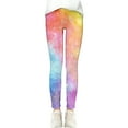 thumbnail image 2 of LRen Girls Leggings Size 7-8 High Waisted Galaxy Sky Print Casual Yoga Pants Tights Trousers for Kids Dance Comfortable Workout Running Yoga Pants, 2 of 6