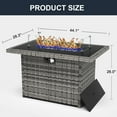 thumbnail image 7 of 44 Inch Propane Gas Fire Pits Table for Outside Patio, 60000 BTU Rectangular Outdoor Wicker Rattan Fire Pit with Glass Wind Guard, 7 of 7