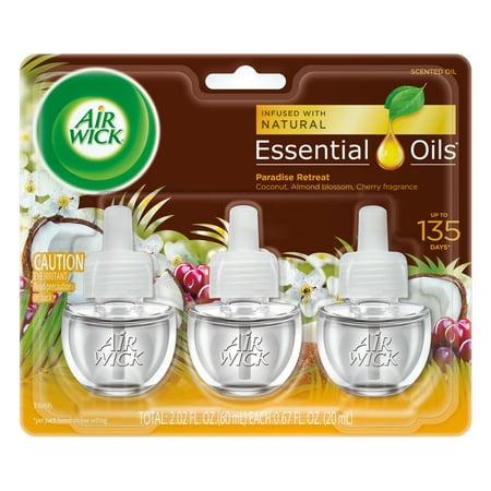Air Wick Scented Oil 3 Refills, Paradise Retreat, (3X0.67oz), Air (Best Essential Oils For Air Freshener)