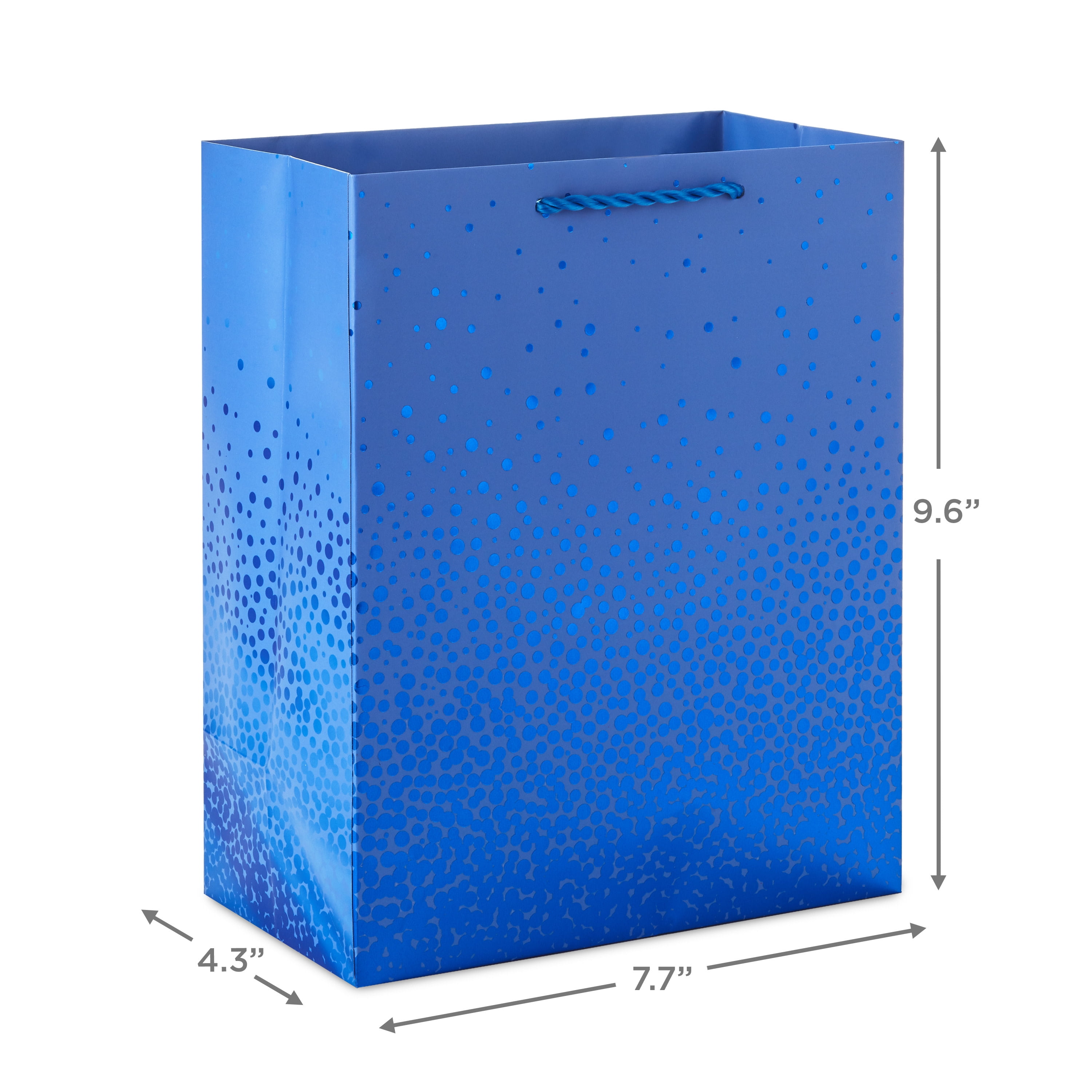 Hallmark Medium Gift Bag (Blue with Cascading Blue Foil Dots)