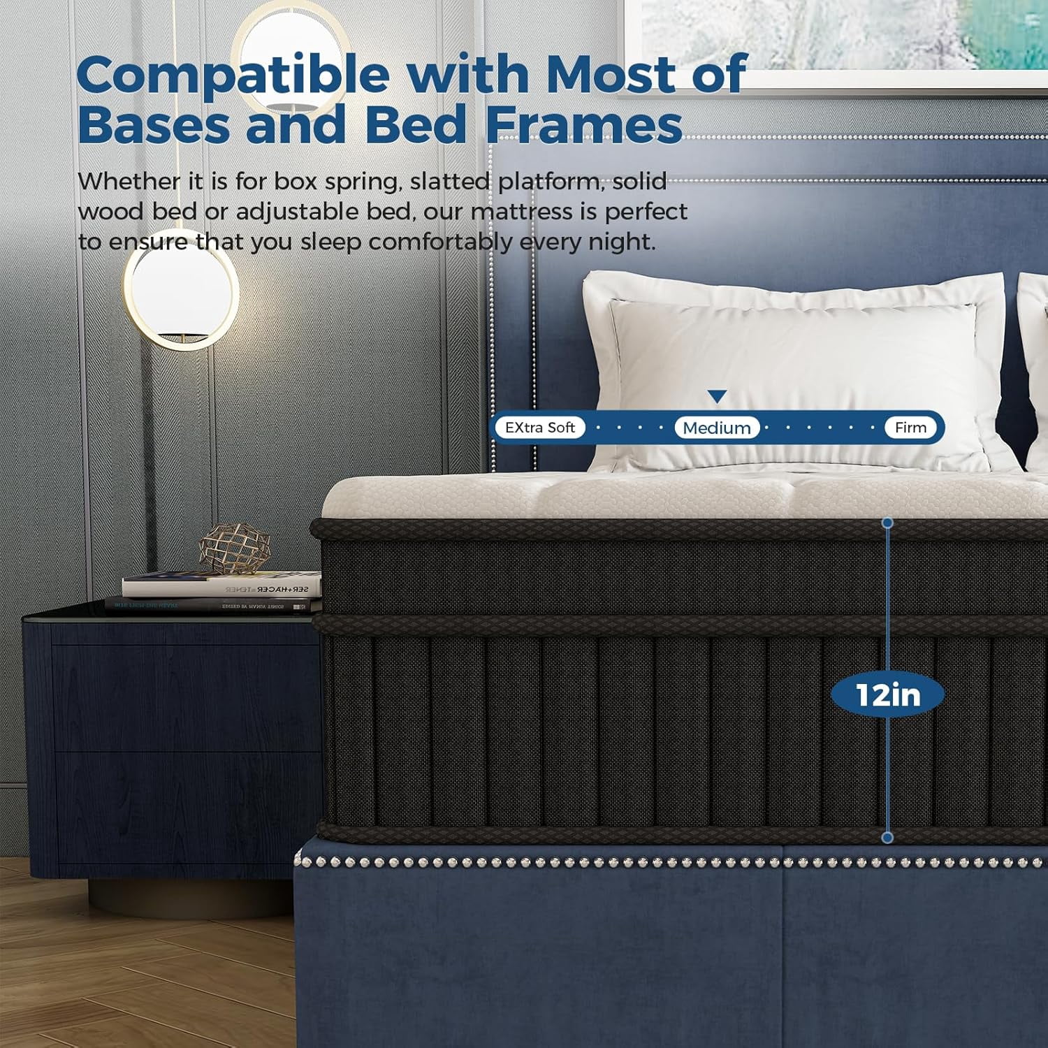 Twin XL Mattress, 10" Memory Foam Hybrid Mattress in a Box, Pocket Spring Mattress with Cooler Sleep and Pressure Relief, 39"*80"