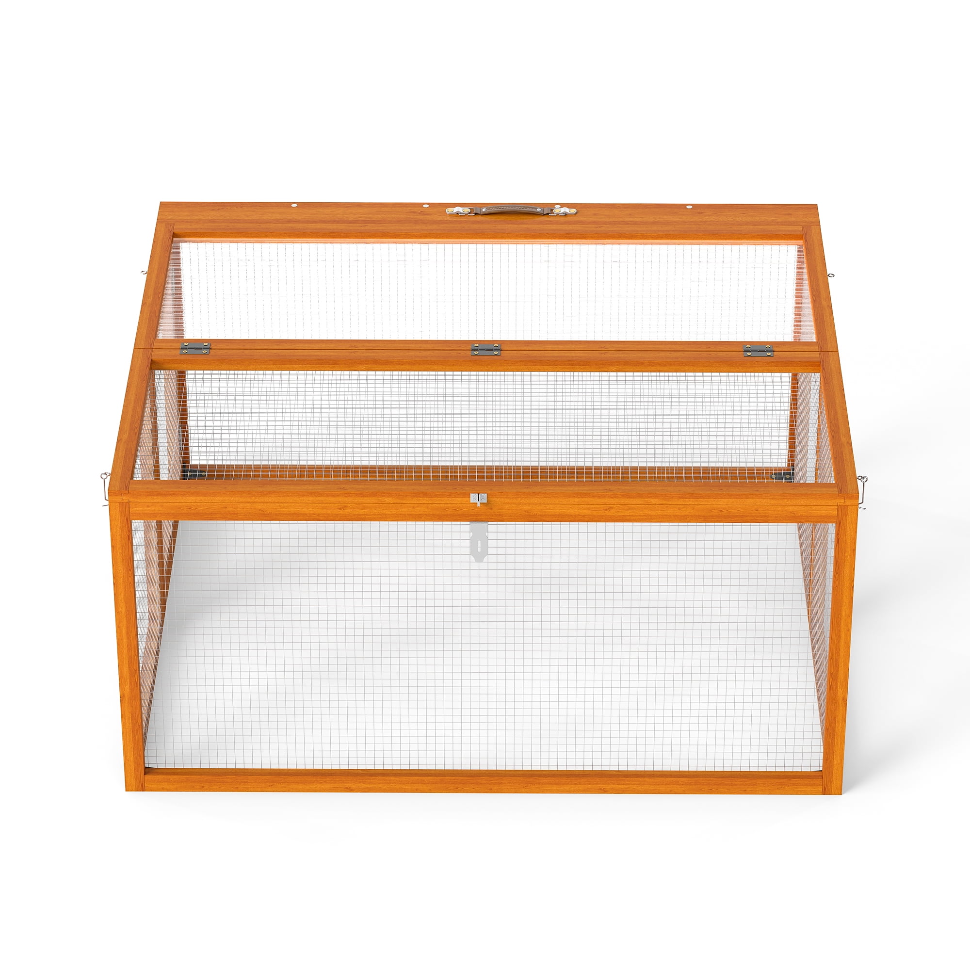 Folding Rabbit Hutch with Lockable Doors and Ground Stakes