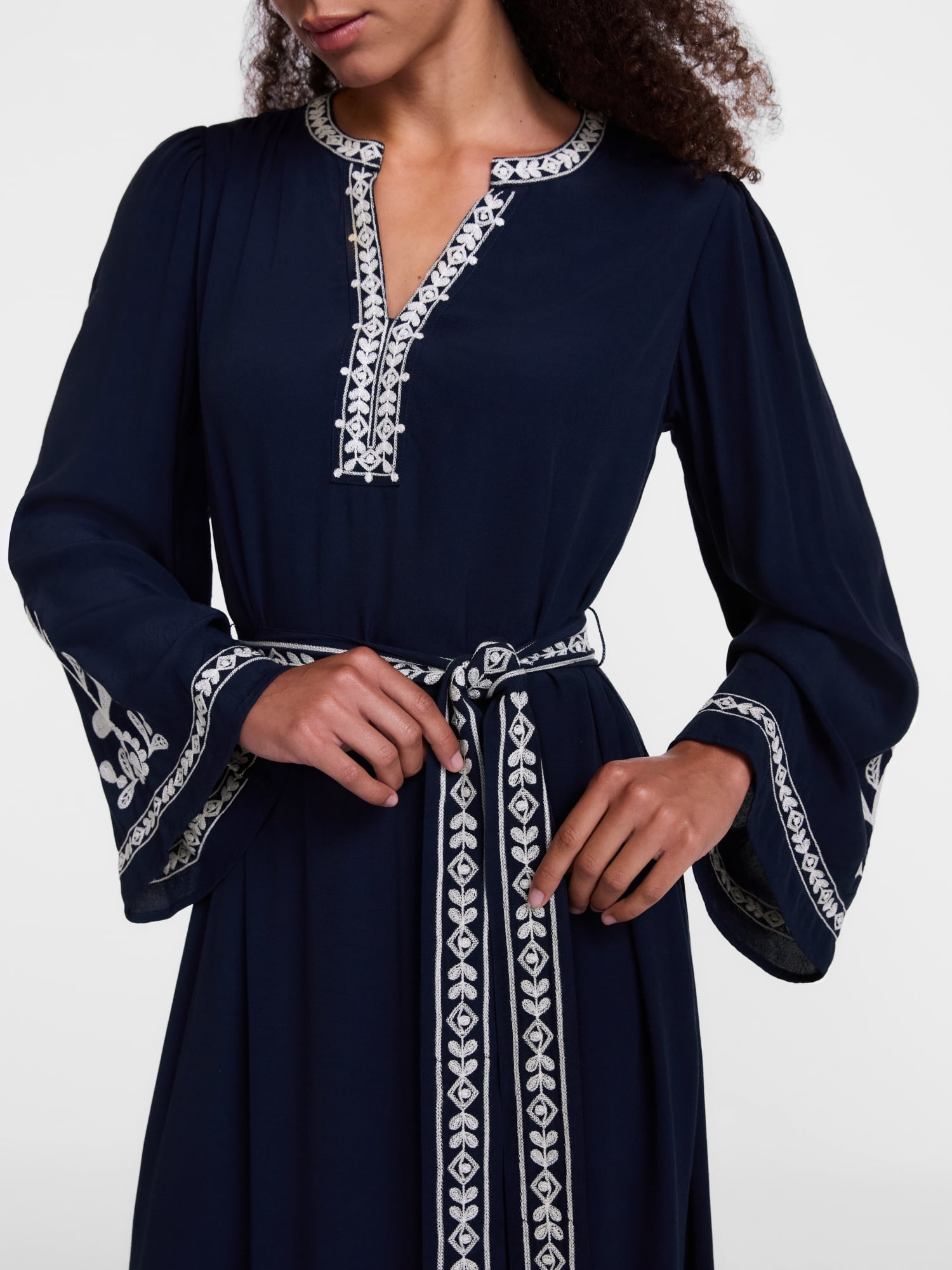 Scenario Women's and Women's Plus Embroidered Tunic Midi Dress, Sizes XXS-4X