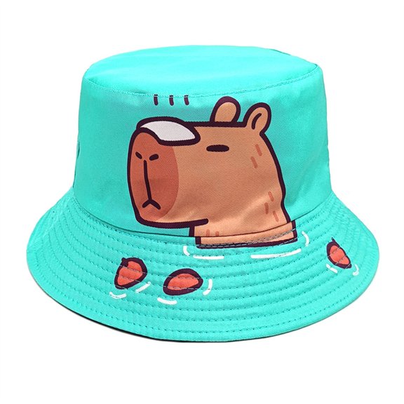 Protective Bucket Hat Cartoon Capybara Compact Foldable for Camping Hiking