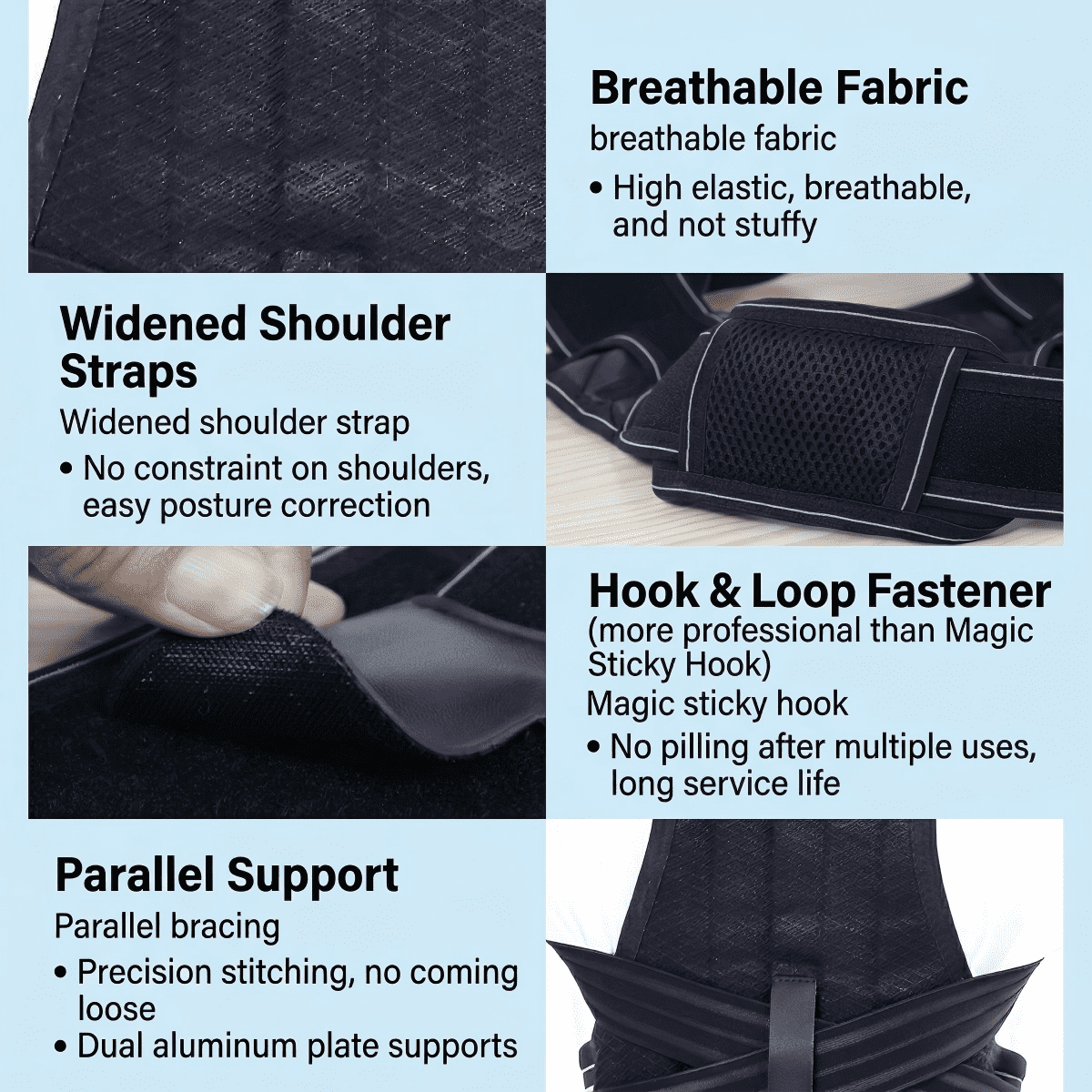 Smart Posture Corrector for Kids and Teens, Adjustable Back Support Belt with Fiberglass Keel & Spring Support, Ergonomic Spine Brace for Hunchback, Scoliosis, & Myopia Prevention – Size M, Black