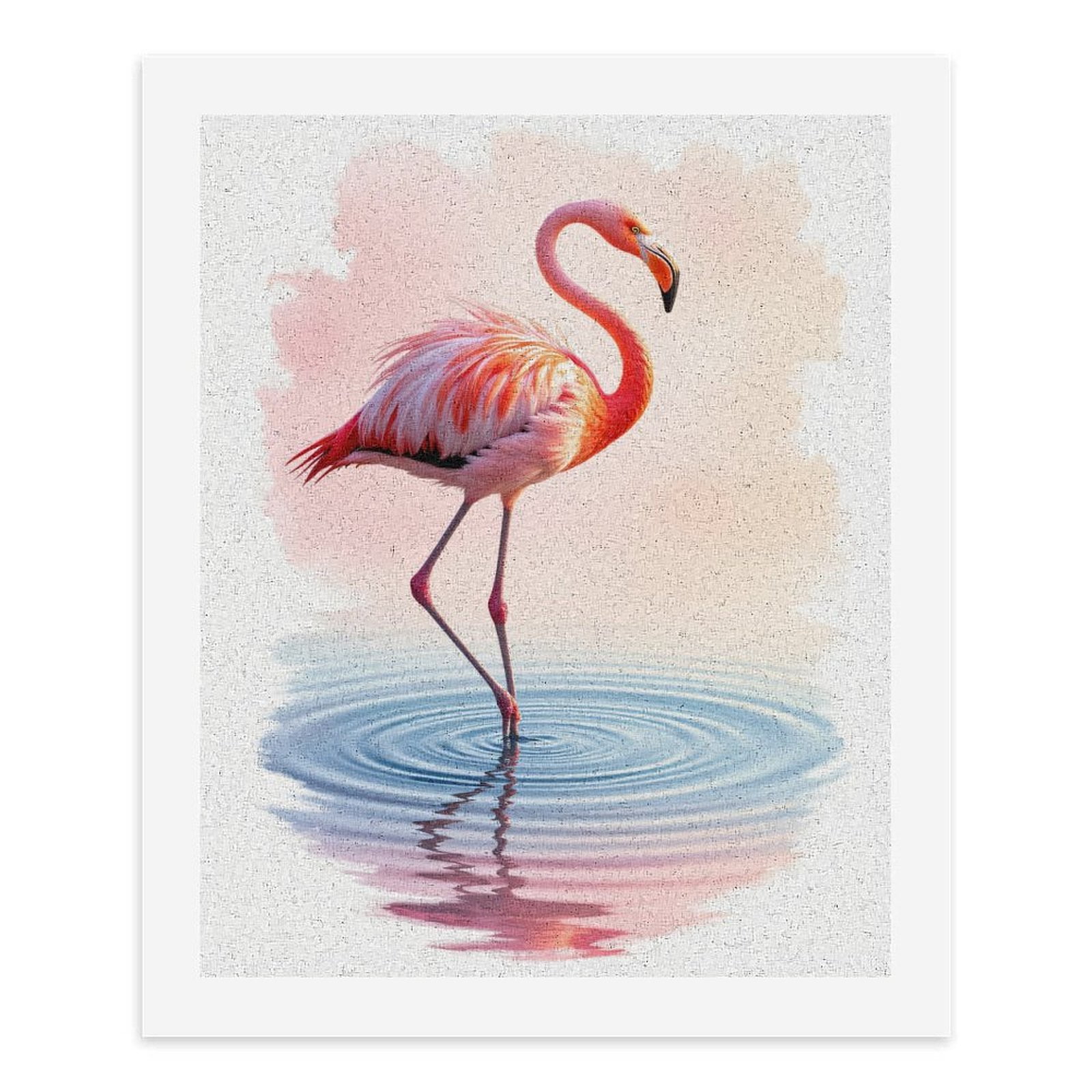 Paint By Numbers Kit for Adults Beginner - DIY Pink Flamingo Ripples Reflection Canvas Painting Kits for Adults, Frameless Paint By Number for Adults for Home Wall Decor 16x20 Inch