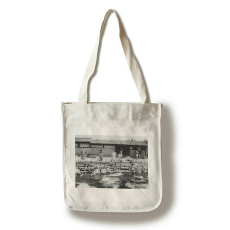 Women Washing Laundry in Stream in Korea Photograph (100% Cotton Tote Bag -