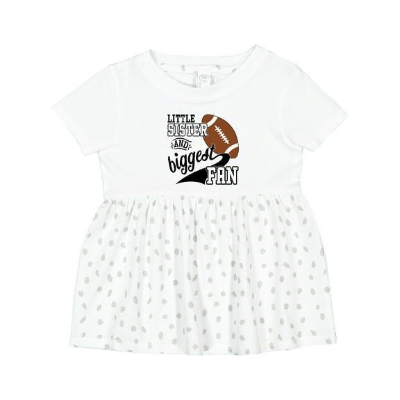 Inktastic Little Sister and Biggest Fan Football Player Girls Baby Dress