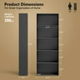 thumbnail image 3 of Yardi Yard 5-Shelf Storage Bookcase Modern Multi-Functional Display Cabinet Furniture-Black, Tall Bookshelf, Bookshelf for Living Room, Home Office, Bedroom, Balcony, 3 of 6