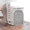 thumbnail image 6 of Easygdp Silver Glitter 2 Pcs Bookend Large Capacity Office Book Ends for Home Office Library School Study Decoration, 6 of 8