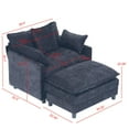 thumbnail image 3 of S-HOME Soft Chenille Upholstered Accent Chair with Ottoman in Modern Design for Living Room and Bedroom Comfort，Black, 3 of 13