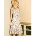 thumbnail image 2 of INSPIRE CHIC Women's Floral Print Flutter Sleeves Square Neck Ruffled Hem Dress, 2 of 4