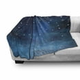 thumbnail image 3 of Sky Soft Flannel Fleece Throw Blanket, Abstract Night Time Illustration Stars and Crescent Moon Constellation Astrology, Cozy Plush for Indoor and Outdoor Use, 70" x 90", Blue Dark Blue, by Ambesonne, 3 of 6