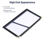 WeChef 30 pack6x9 Restaurant Menu Book Covers Check Book 2 Page 4 View Double Fold for Cafe Hotel Bar Black