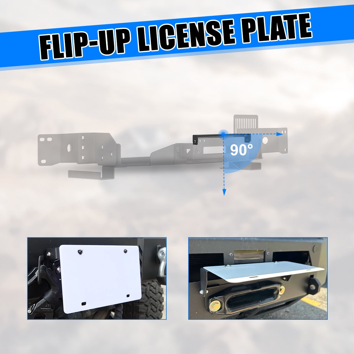 Front Bumper Winch Plate For 2007-2013 Toyota Tundra w/Licence Plate Bracket Accommodate winch weight capacity up to 12,000 pounds