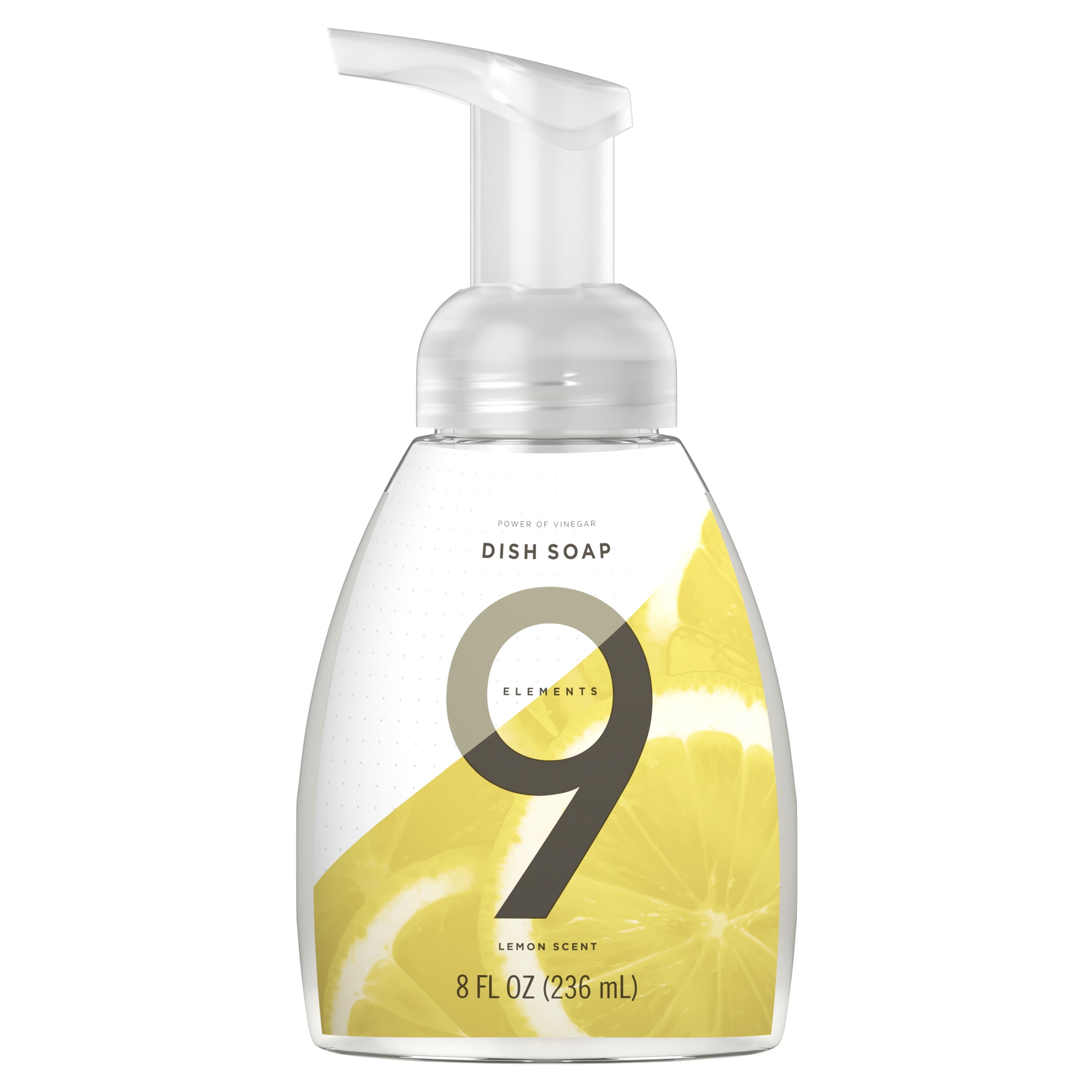 9 Elements Liquid Dish Soap, Lemon Scent, 8 Fluid Ounce