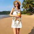 thumbnail image 3 of Fotbe Cowboy Rodeo Guitar Vestido de Verano sin Mangas para Mujer – Vestido Midi Línea A, Estilo Camiseta Floral, Vestido Playero Casual y Fluido, 3 of 7