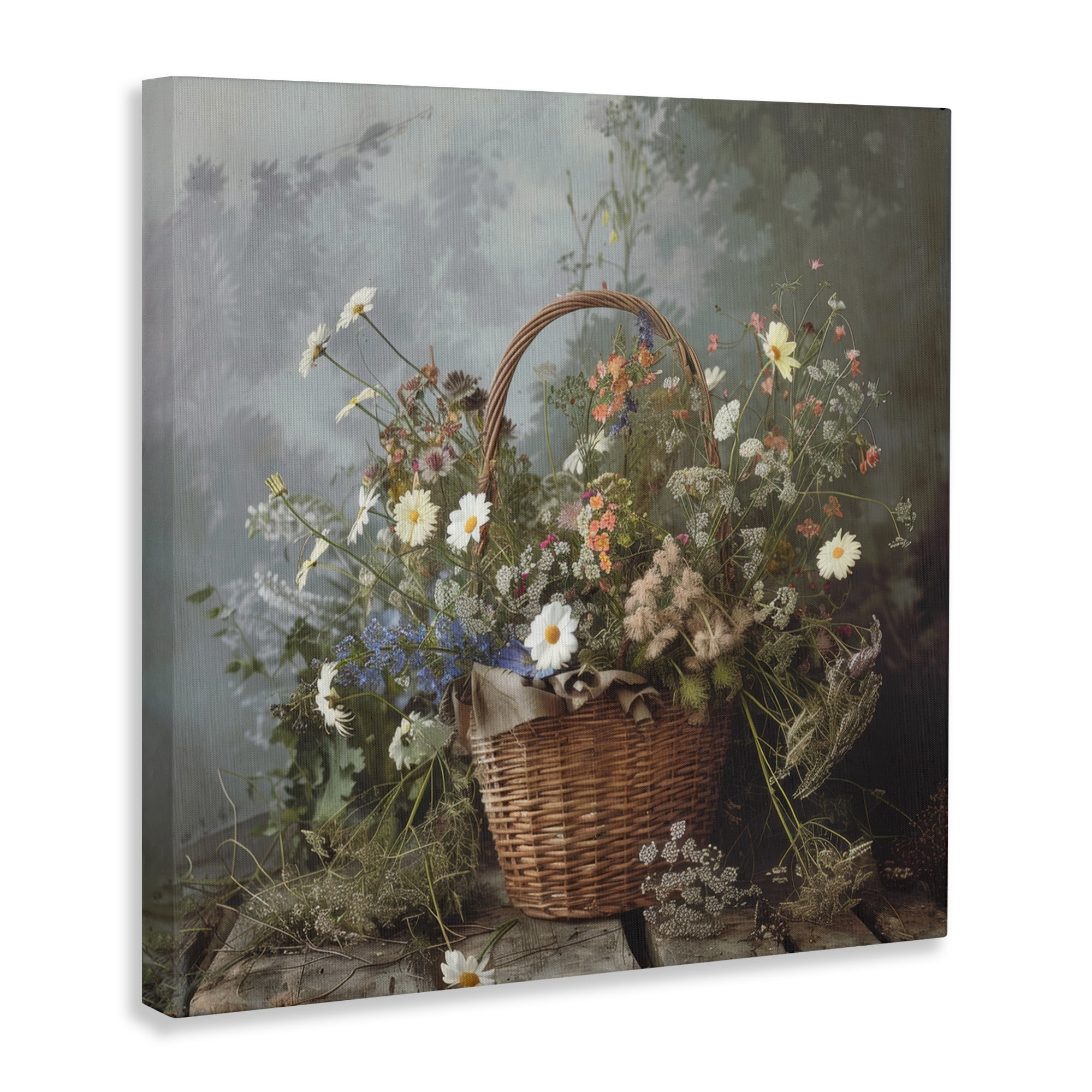 Stupell Industries Floral Basket Still Life Canvas Wall Art, design by Lazar Studio