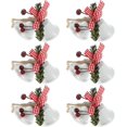 thumbnail image 1 of Paquete de 6 campanas de Navidad rojas, adorno colgante de árbol de metal para decoración navideña (6, blanco), 1 of 4