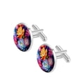 thumbnail image 2 of Petal Flower Stylish Men's Shirt Cufflinks Made of Stainless Steel for Formal Attire - for Weddings and Business Meetings, 2 of 6