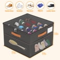 thumbnail image 6 of Shoe Organizer for Closet, Foldable Shoe Storage Containers with Clear Cover, Bottom Support, Fits up to 16 Pairs, Gray, 6 of 8
