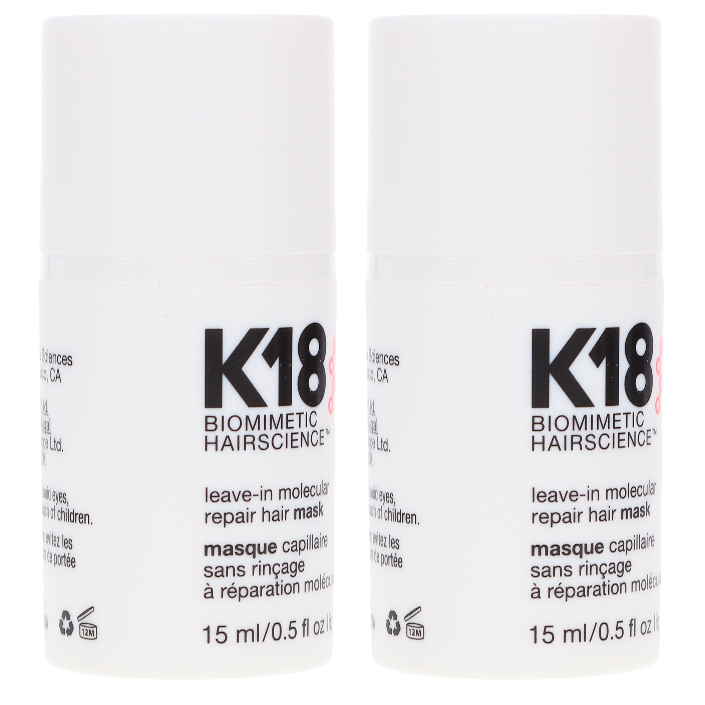 K18 Leave-In Molecular Repair Hair Mask 0.5 oz 2 Pack