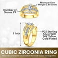 thumbnail image 3 of 925 Sterling Silver Engagement Rings 14kGold Plated Cubic Zirconia CZ Wedding Promise Rings for Her Wedding Band for Women Jewelry Ct 2.9 Size 6.5 Birthday Christmas Gifts for Women, 3 of 6
